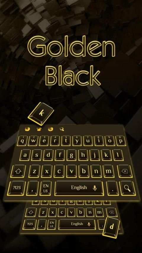 Cool Gloden Black Keyboard स्क्रीनशॉट 2