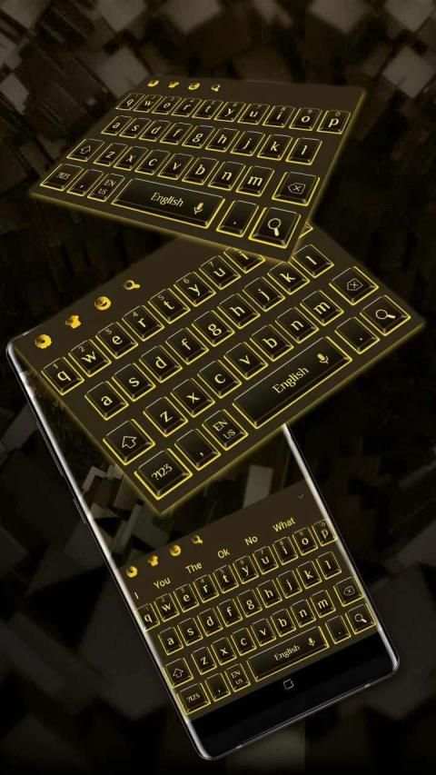 Cool Gloden Black Keyboard स्क्रीनशॉट 3