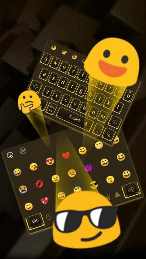 Cool Gloden Black Keyboard स्क्रीनशॉट 1