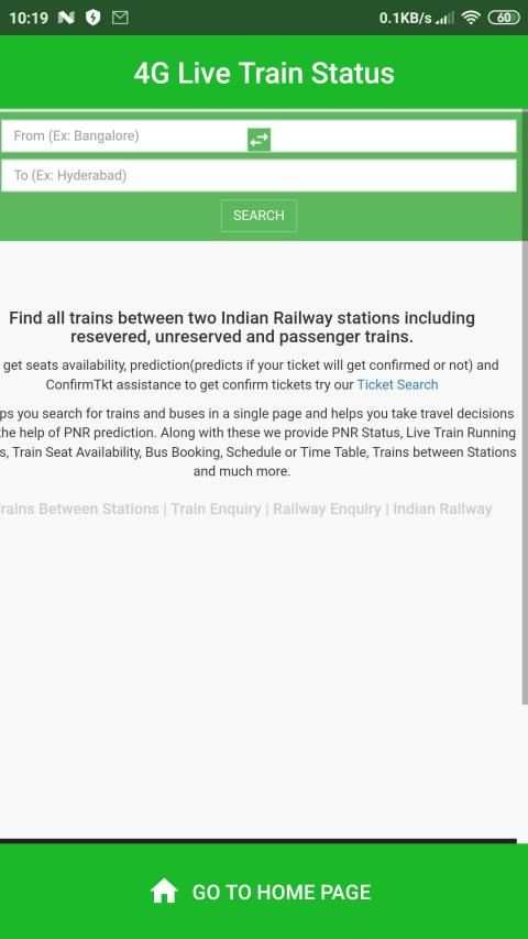 4G Live Train Status : Indian Railway Train Status screenshot 1