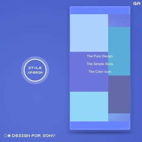 STYLE XPERIA Theme |Pattern BLUE*Tema SONY Xperia screenshot 2
