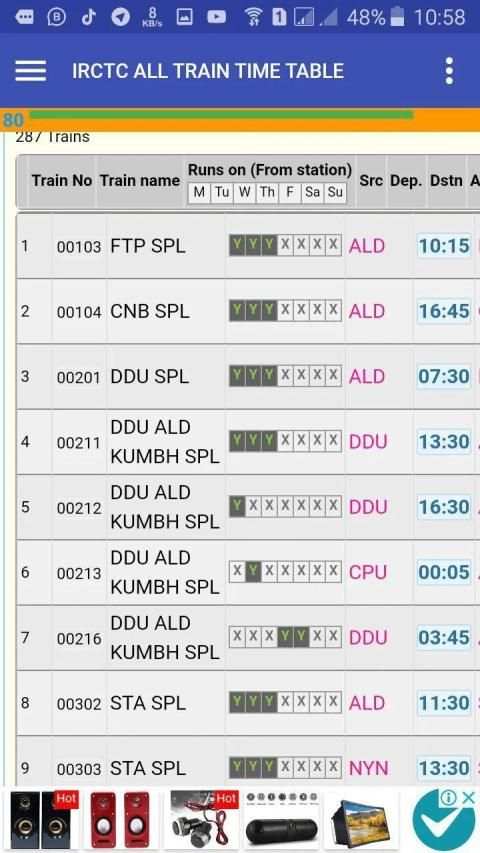 IRCTC ALL TRAIN TIME TABLE स्क्रीनशॉट 3