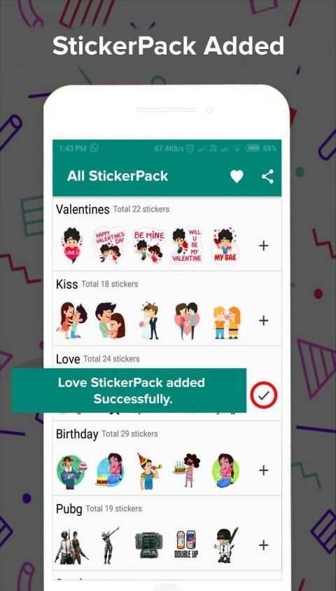 StickerPack For Valentine स्क्रीनशॉट 2