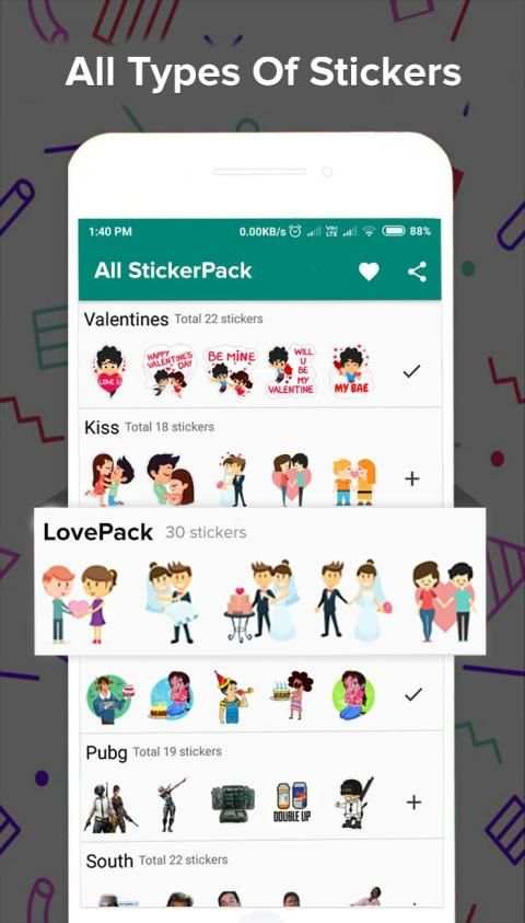 StickerPack For Valentine स्क्रीनशॉट 4