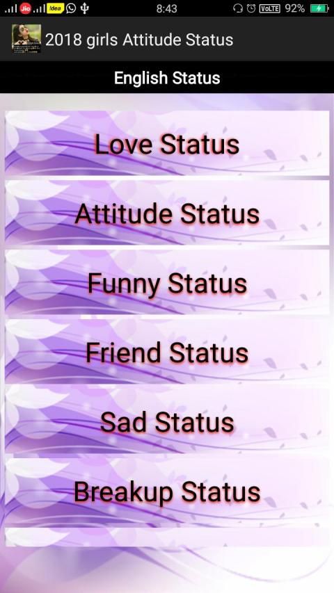 Latest Attitude Status 2019 स्क्रीनशॉट 8