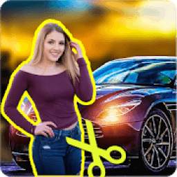Photo cut and paste with car backgrounds