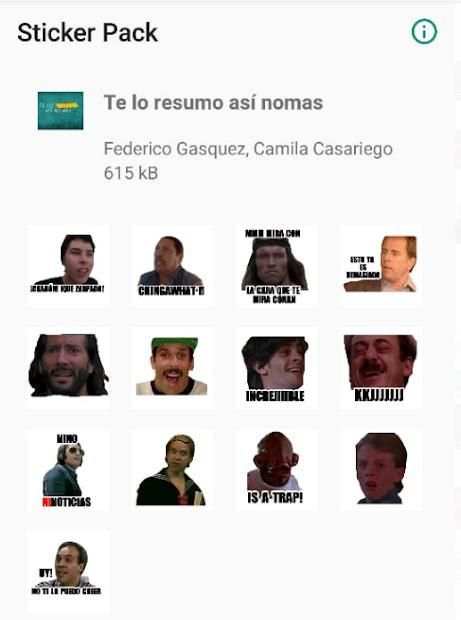 Te lo resumo así nomás Stickers para WhatsApp screenshot 1