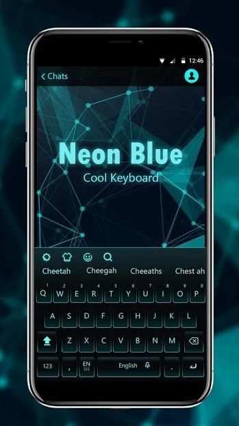 Live Neon Blue Keyboard screenshot 2