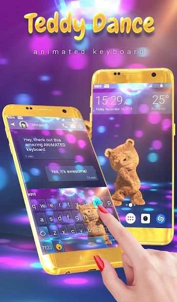 Teddy Dance Animated Keyboard + Live Wallpaper screenshot 4