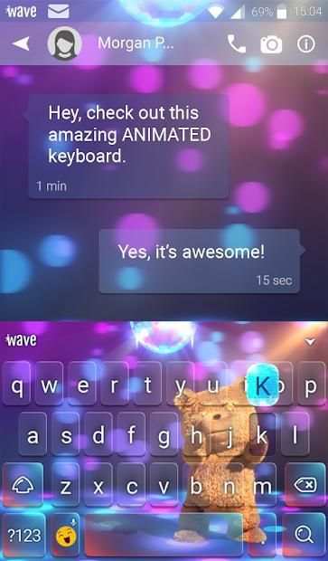 Teddy Dance Animated Keyboard + Live Wallpaper screenshot 3
