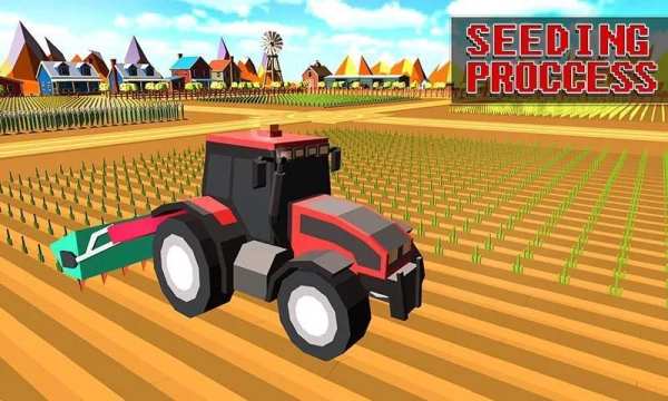 Blocky Plow Farming Harvester स्क्रीनशॉट 2