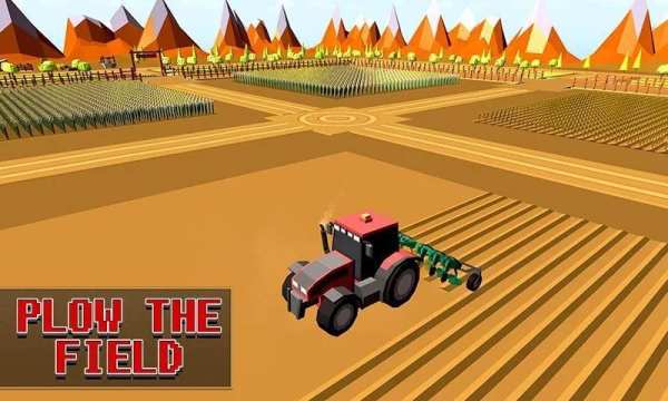 Blocky Plow Farming Harvester स्क्रीनशॉट 3