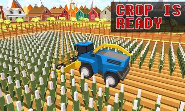 Blocky Plow Farming Harvester स्क्रीनशॉट 1