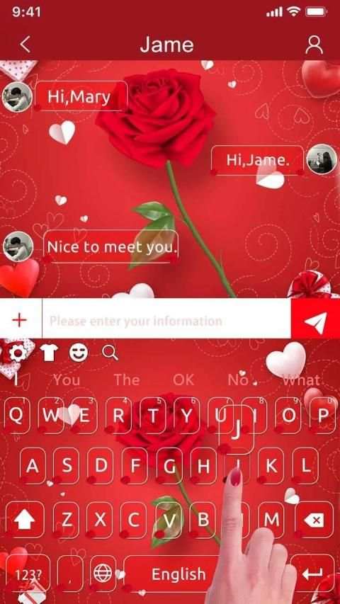 Love Rose Keyboard स्क्रीनशॉट 2