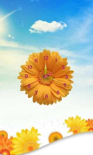 Sunflower Clock Live Wallpaper screenshot 1