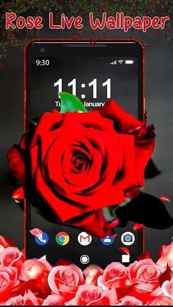 Shine Red Rose APUS Live Wallpaper screenshot 1
