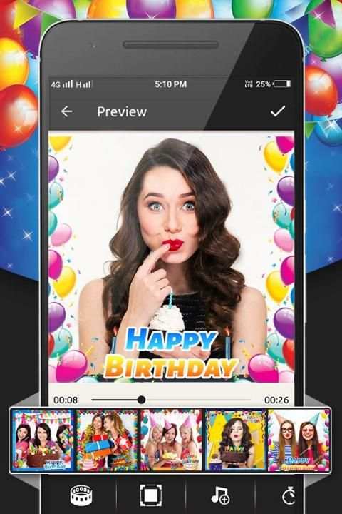 Birthday Video Maker With Music स्क्रीनशॉट 1