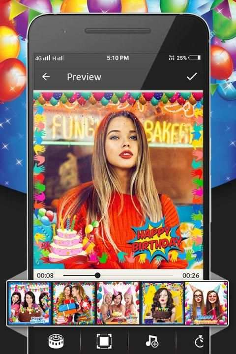 Birthday Video Maker With Music स्क्रीनशॉट 4