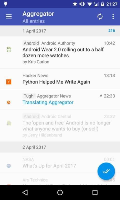 Aggregator | RSS News Reader स्क्रीनशॉट 2