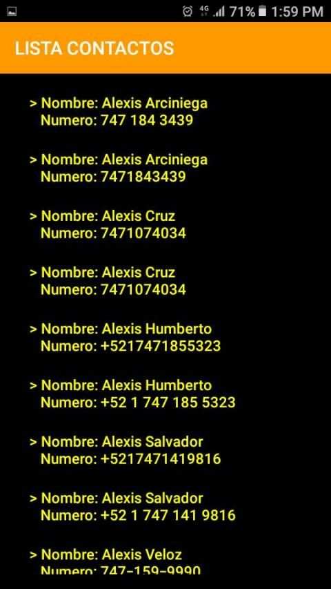 Lista de Contactos screenshot 1