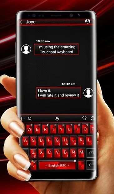 Fashion Keyboard Theme - Simple Black Red Style screenshot 1
