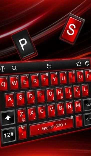 Fashion Keyboard Theme - Simple Black Red Style screenshot 2
