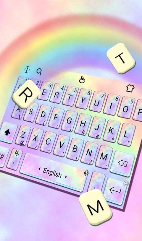 Pastel Rainbow Color Keyboard Theme 4 تصوير الشاشة