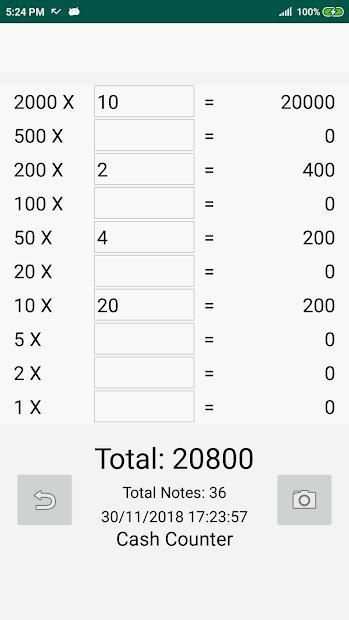 Cash Counter & Calculator screenshot 1