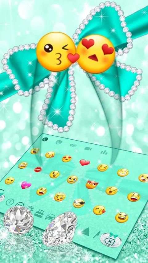 Green Diamond Bow Keyboard स्क्रीनशॉट 1