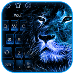 Blue Flame Lion Keyboard Theme आइकन