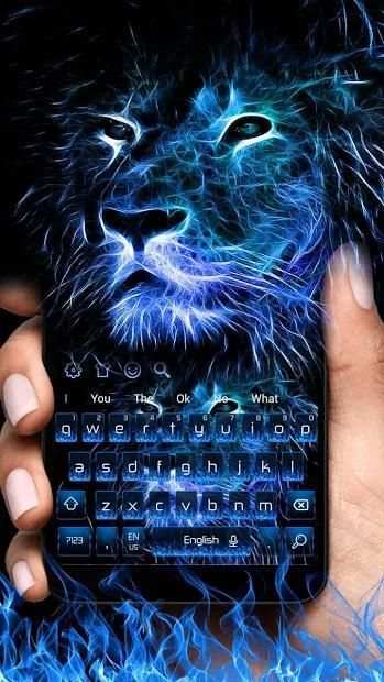 Blue Flame Lion Keyboard Theme स्क्रीनशॉट 2