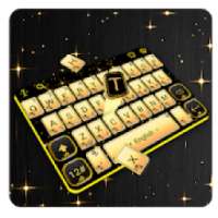 Lustrous Black Golden Rose Keyboard