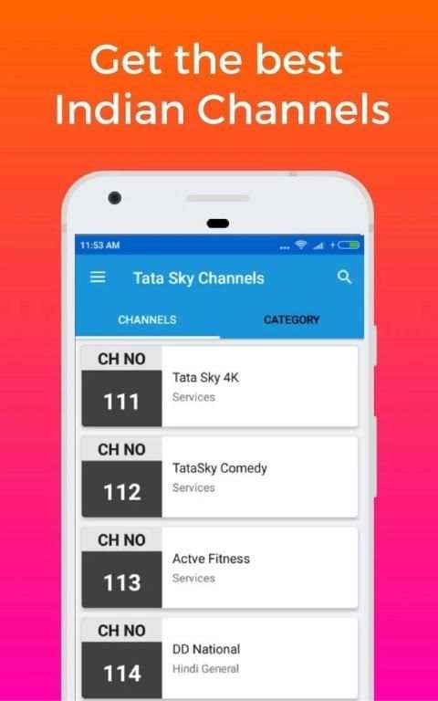 Channel List for Tata Sky India DTH स्क्रीनशॉट 2