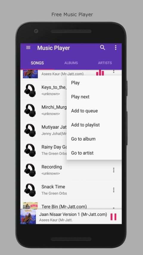Music Player - Free Audio Player 1 تصوير الشاشة