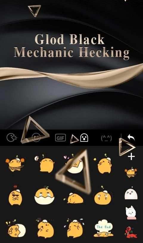 Glod Black Mechanic Hecking Tema Keyboard screenshot 2