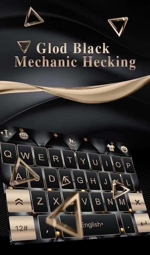 Glod Black Mechanic Hecking Tema Keyboard screenshot 5