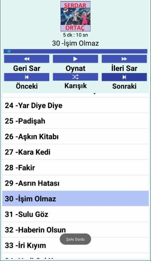 Serdar ORTAÇ Şarkıları (İnternetsiz 40 Şarkı) screenshot 2