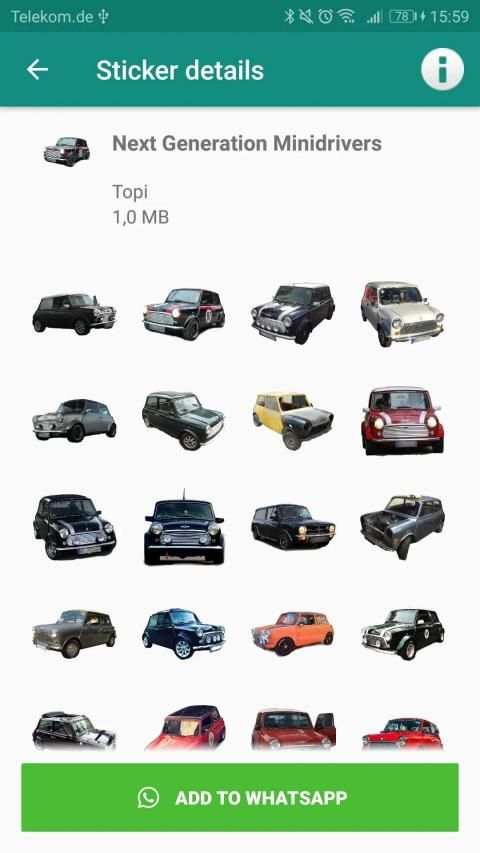 Classic Mini WA Sticker स्क्रीनशॉट 2