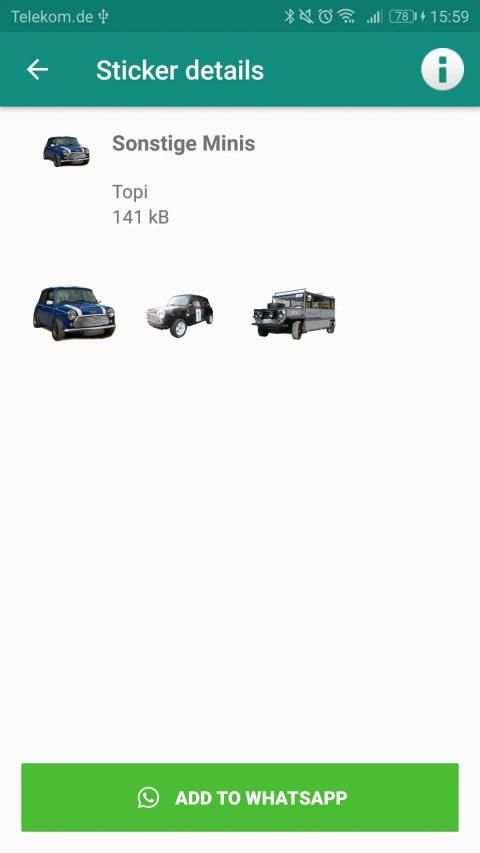 Classic Mini WA Sticker स्क्रीनशॉट 1