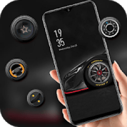 ikon Black cool car wheel theme