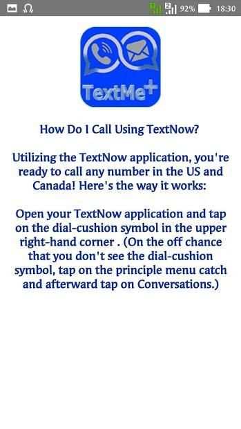 Guide Free Text Now Me Plus & Calling Tips screenshot 2
