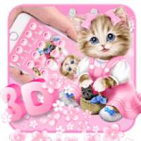 Pink Cute Cartoon Cat Gravity Theme on 9Apps