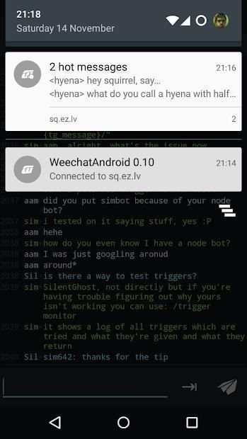 Weechat Android screenshot 3