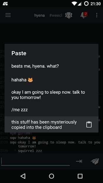 Weechat Android screenshot 2