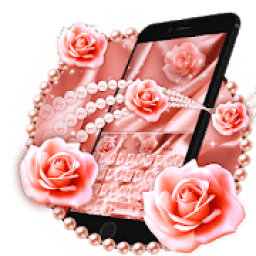 Pink Rose Gold Luxury Keyboard Theme आइकन