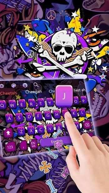 Graffiti Skull Keyboard Theme स्क्रीनशॉट 1