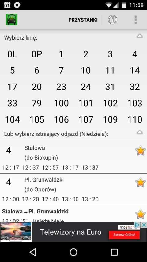 Ginger - rozkład jazdy MPK screenshot 5