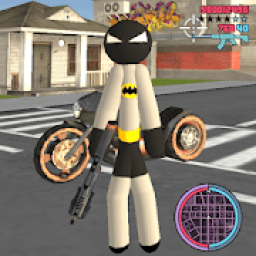 ikon Stickman Bat Rope Hero Dark knight Crime