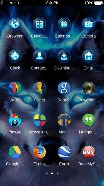 Wolf Blue Flames Theme Meizu screenshot 2