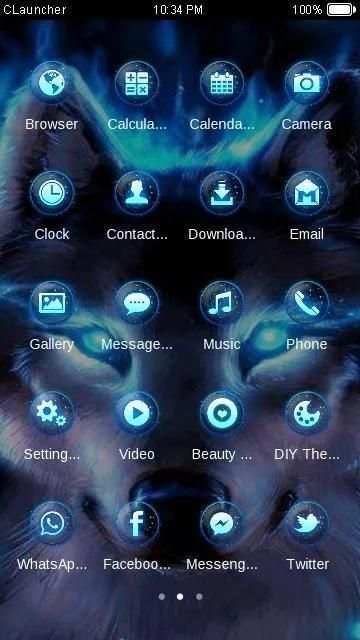 Wolf Blue Flames Theme Meizu स्क्रीनशॉट 3